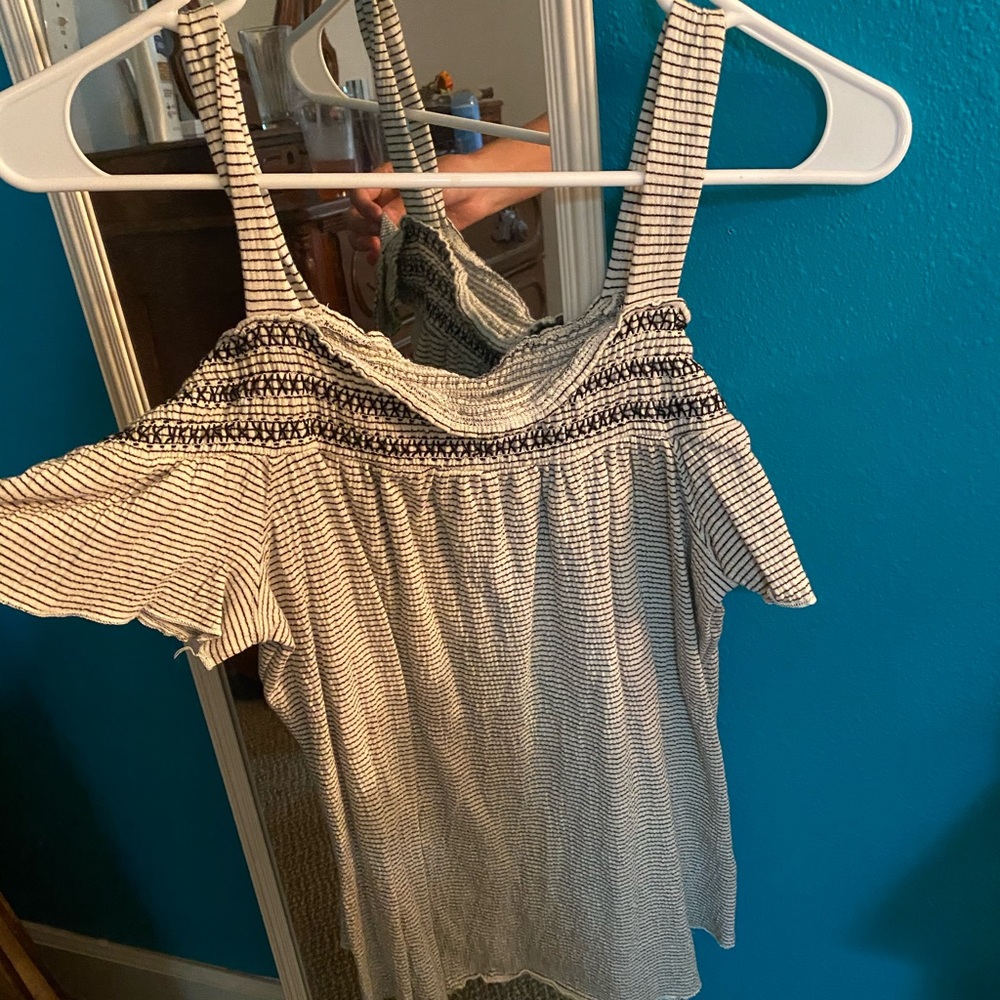 White and black stripped shirt